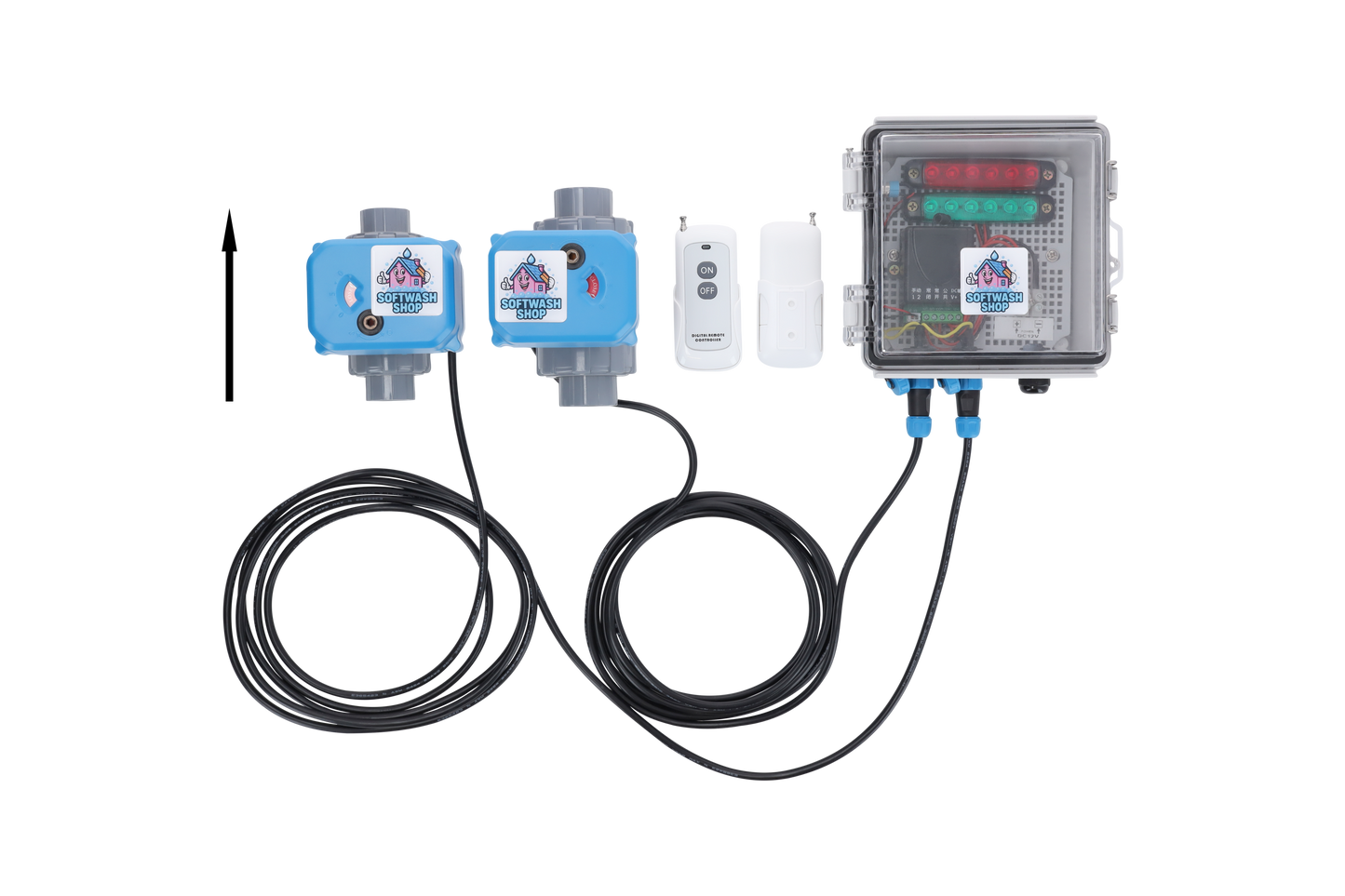 Softwash Chemical Remote 1/2 inch + 3/4 inch = 2 valve system