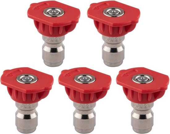 Nozzle spray 0° set of 5 or 10 pieces, color red, nozzle softwash