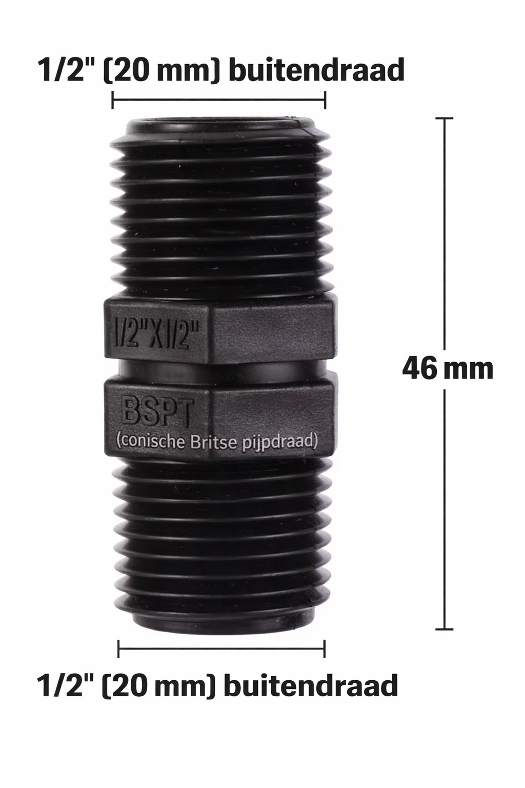 Adapter Außengewinde 1/2 Zoll - 3/4 Zoll - 1 Zoll