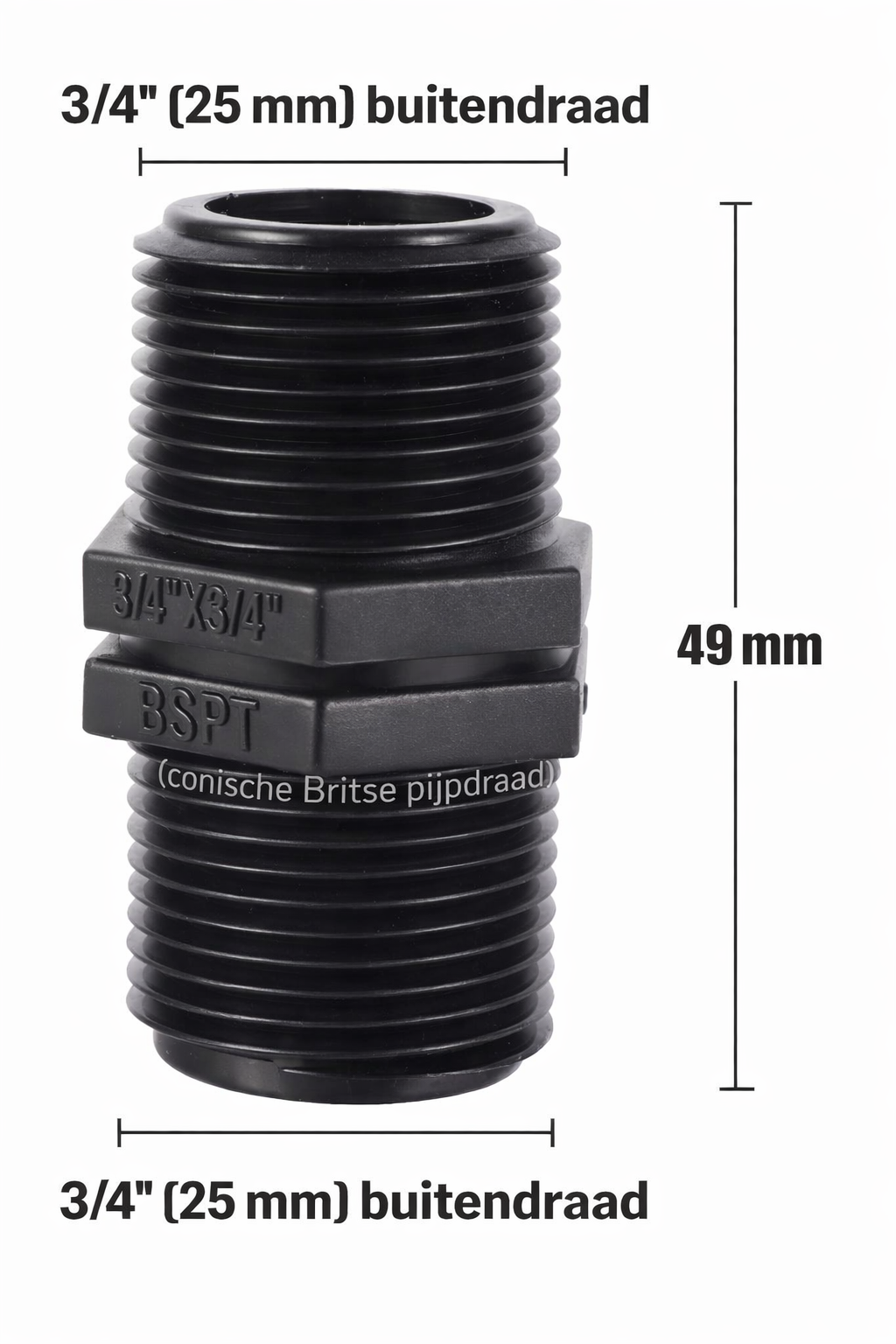 Adapter Außengewinde 1/2 Zoll - 3/4 Zoll - 1 Zoll