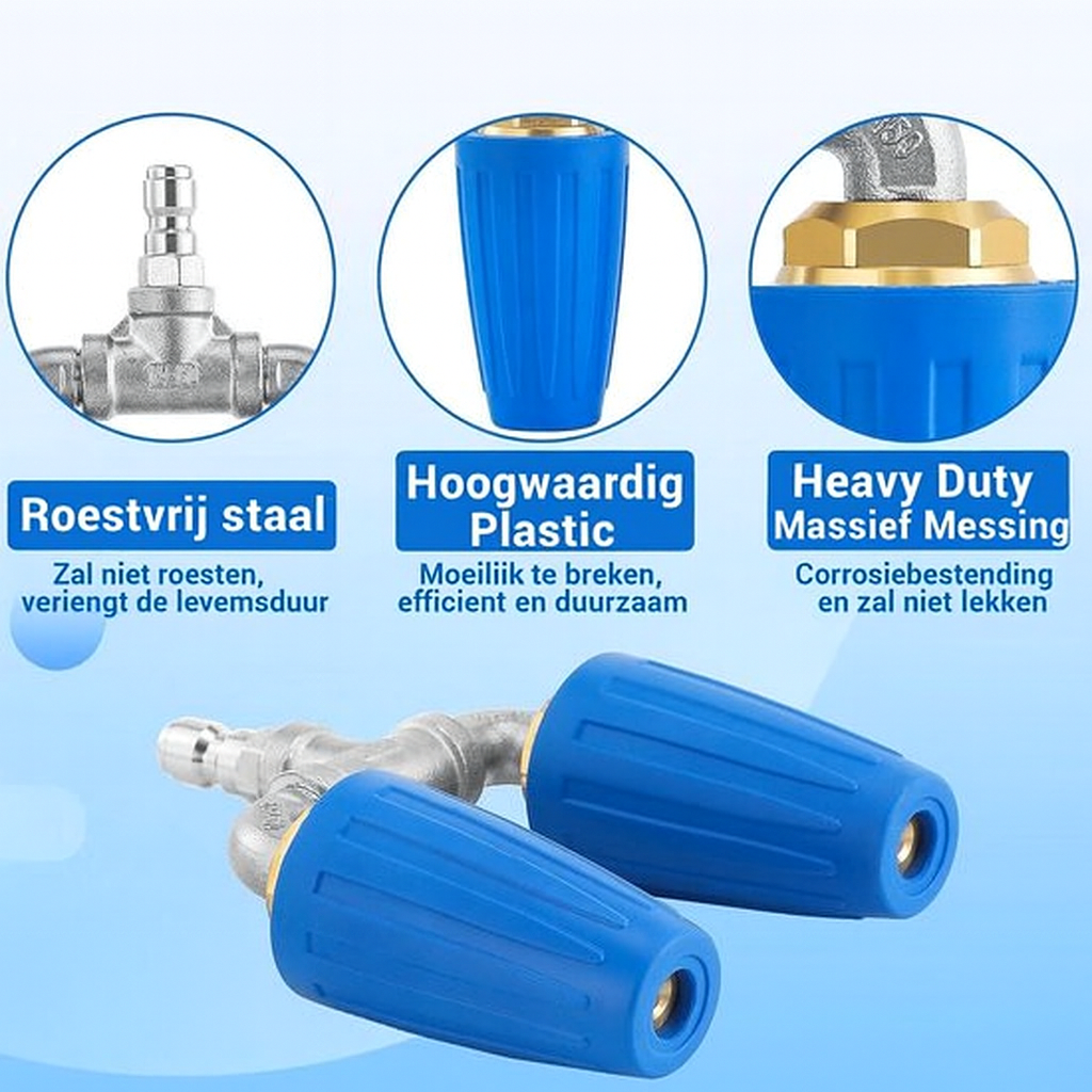 Professional double dirt blaster high-pressure cleaner stainless steel 304 - 1/4 inch connection