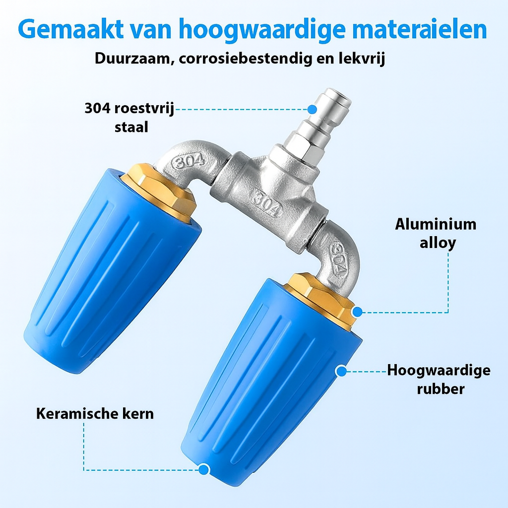 Professional double dirt blaster high-pressure cleaner stainless steel 304 - 1/4 inch connection