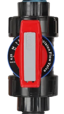 Chemisch bestendige valve 3/4 inch - 1 inch rood