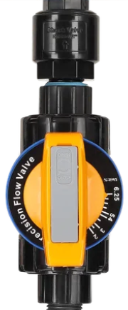 Chemisch bestendige valve 1/2 inch geel met terugslagklep inbegrepen.