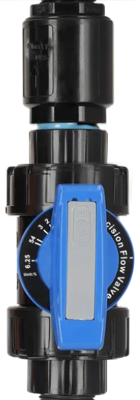 Chemische bestendige valve met terugslagklep inbegrepen: 3/4 inch - 1 inch blauw